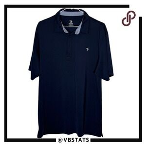TBY Travels Together With You Men's Short Sleeve Polo Shirt Navy Blue Size Large